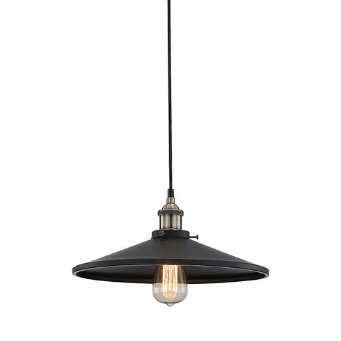 ΚΑΜΠΑΝΑ ΜΕΤΑΛΛΙΚΗ ΜΑΥΡΗ Φ36CM 1ΧE27 HIPPOLYTE KS1288P361BK