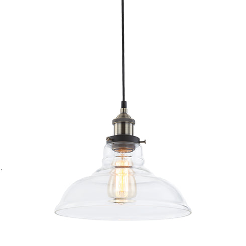 ΚΡΕΜΑΣΤΟ ΓΥΑΛΙΝΟ ΔΙΑΦΑΝΕΣ Φ28CM 1ΧE27 SMYRNA KS1295PCL1BK