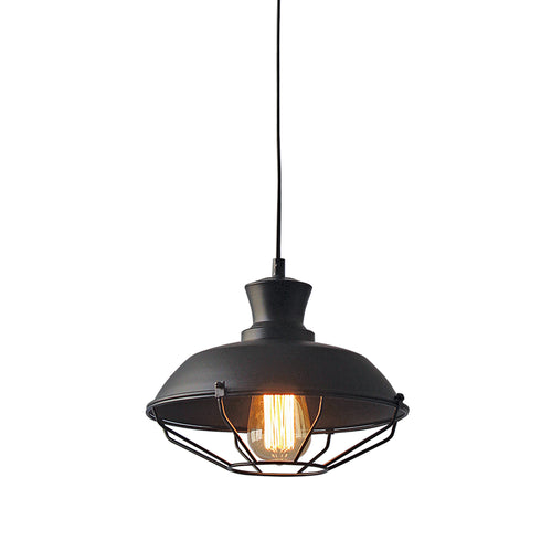 ΚΑΜΠΑΝΑ ΜΕΤΑΛΛΙΚΗ ΜΑΥΡΗ ΠΛΕΓΜΑ Φ26,5CM 1ΧE27 ANGELA KS1463P1BK