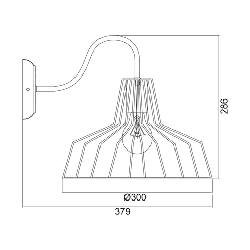 ΑΠΛΙΚΑ ΜΕΤΑΛΛΙΚΗ ΜΑΥΡΗ ΚΑΜΠΑΝΑ 1 Χ Ε27 Φ30CM HADES KS1525W1BK