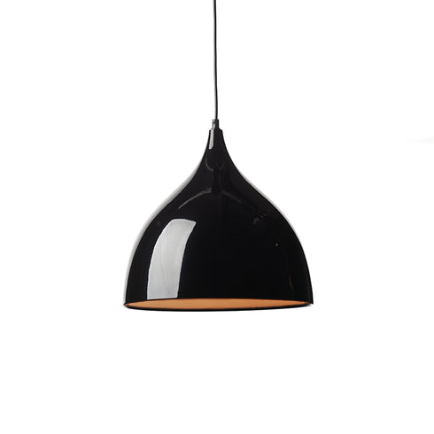 ΜΕΤΑΛΛΙΚΗ ΚΑΜΠΑΝΑ 1ΧΕ27 ΜΑΥΡΗ Φ35xΗ31cm ROXANNE KS174335BK