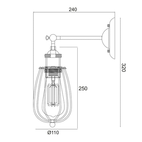 ΑΠΛΙΚΑ ΜΕΤΑΛΛΙΚΗ ΜΑΥΡΗ 1 Χ Ε27 Φ10CM SOTIS KS2047W1BK