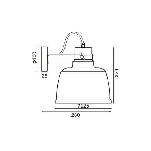 ΑΠΛΙΚΑ ΜΕΤΑΛΛΙΚΗ 1ΧE27 Φ20CM ΜΑΥΡΗ & ΑΠΟΧΡ.ΞΥΛΟΥ ERNEST KS2126BW