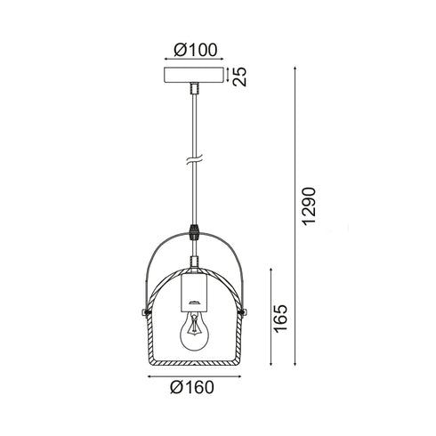 ΚΡΕΜΑΣΤΟ Φ/Σ 1ΧΕ27 ΓΚΡΙ ΤΣΙΜΕΝΤΟ D16XH130CM CARAMELO KS411P16G