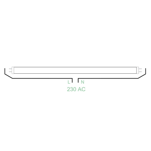 T8 LED GLASS 9W SMD 550LM YELLOW 320° 230V AC 9T8Y