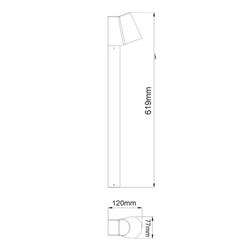 LED COB POST LUMINAIRE 6W 400LM 100° 230V AC 3.000K DARK GREY CRI80 IP54 30.000HRS LG0510G-620