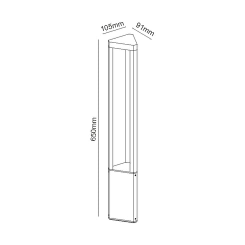 LED HP POST LUMINAIRE 8W 420LM 45° 230V AC 3.000K DARK GREY CRI80 IP65 30.000HRS LG1223G-650