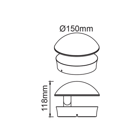 LED SMD WALL LUMINAIRE 13W 480LM 100° 230V AC 3.000K DARK GREY CRI80 IP54 30.000HRS LG1671G