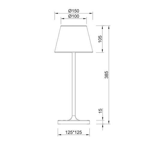 LED SMD TABLE BATTERY LUMINAIRE 2W 170LM 3.000K DARK GREY 360° CRI80 IP54 LG2050G-400