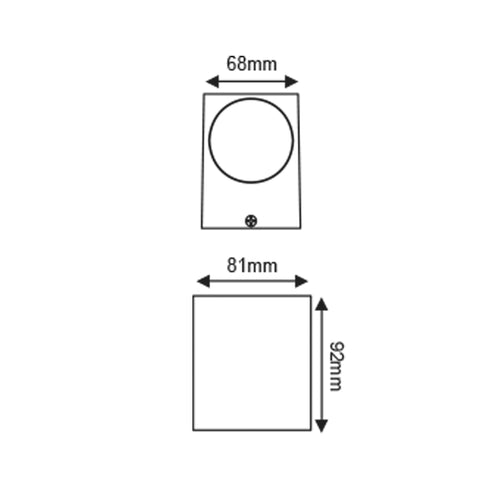 GU10 WALL LUMINAIRE 230V AC GOLDEN BLACK IP65 MAX.35W LG2203GU10GB