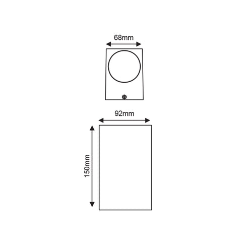 ^LED HP WALL LUMINAIRE 9W 430LM 40° 230V AC 3.000K DARK GREY CRI80 IP65 30.000HRS