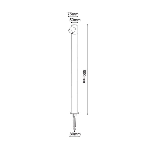 LED COB POST LUMINAIRE & SPIKE 5W 240LM 50° 230V AC 3.000K DARK GREY CRI80 IP65 30.000HRS LG2371G-800
