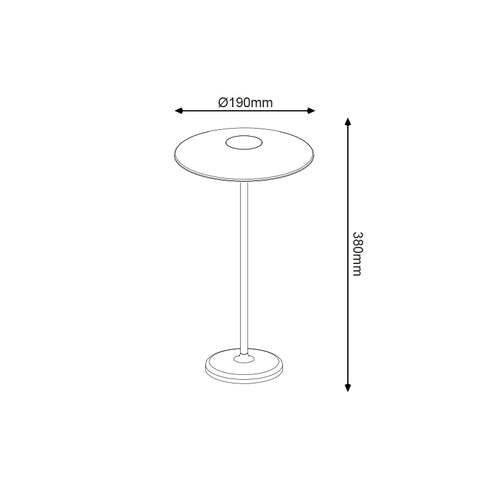 LED SMD TABLE BATTERY LUMINAIRE 2W 260LM 83° 3.000K DARK GREY CRI80 IP54 LG2441G-400