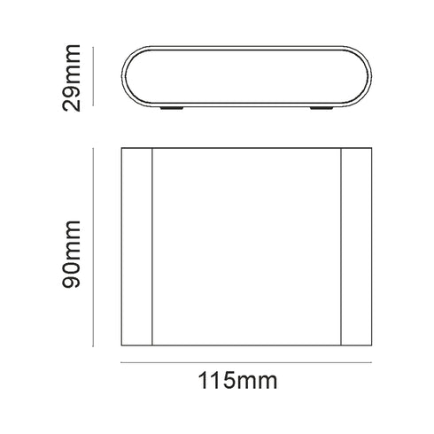 ^LED SMD WALL LUMINAIRE 7W 310LM 60° 230V AC 3.000K DARK GREY CRI80 IP54 30.000HRS