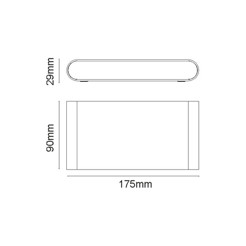 ^LED SMD WALL LUMINAIRE 11W 570LM 60° 230V AC 3.000K DARK GREY CRI80 IP54 30.000HRS