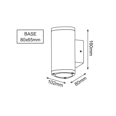 LED HP WALL LUMINAIRE 6W 300LM 50° 230V AC 3.000K DARK GREY CRI80 IP54 30.000HRS LG2982G