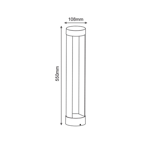 LED COB POST LUMINAIRE 9W 200LM 79° 230V AC 3.000K DARK GREY CRI80 IP54 30.000HRS LG3271G-550