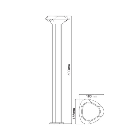 LED SMD POST LUMINAIRE 7W 520LM 330° 230V AC 3.000K DARK GREY CRI80 IP54 30.000HRS LG3802G-500