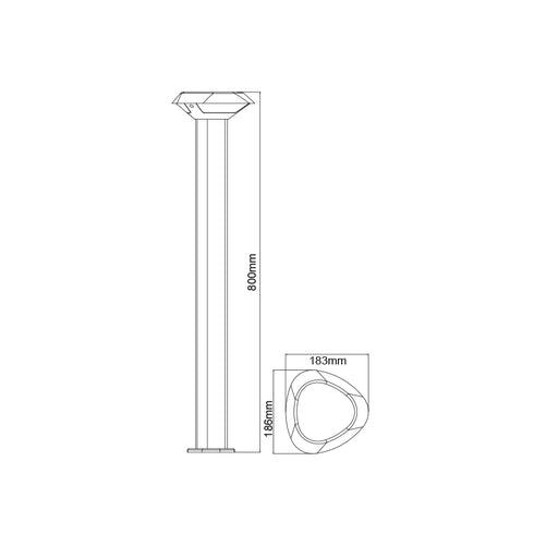 LED SMD POST LUMINAIRE 7W 520LM 330° 230V AC 3.000K DARK GREY CRI80 IP54 30.000HRS LG3803G-800