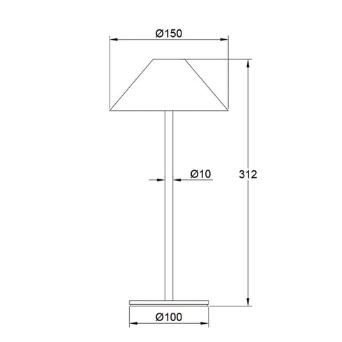 ^LED SMD TABLE BATTERY LUMINAIRE 3W 140LM 3.000K MATT WHITE 270° CRI80 IP54