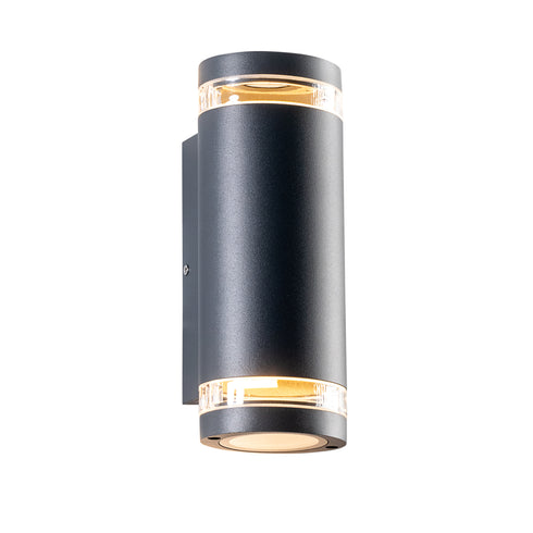 GU10 WALL LUMINAIRE 230V AC DARK GREY IP54 MAX.2X35W LG6007G