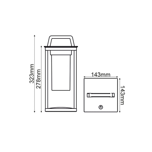 LED SMD TABLE SOLAR BATTERY LUMINAIRE 3W 150LM 180° 3.000K DARK GREY CRI80 IP54 LG630GSOL