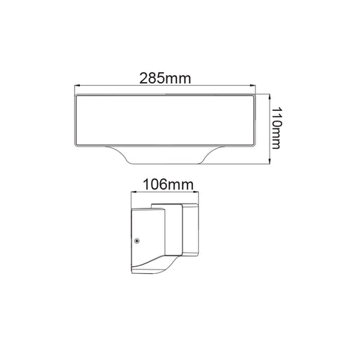 ^LED SMD WALL LUMINAIRE 13W 710LM 110° 230V AC 3.000K DARK GREY CRI80 IP65 30.000HRS