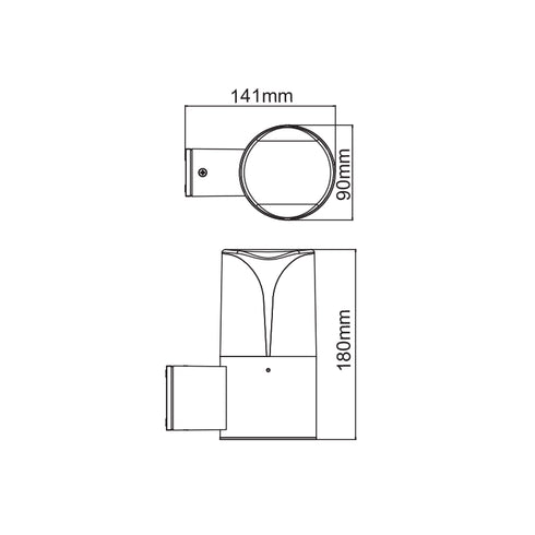 E27 WALL LUMINAIRE 230V AC DARK GREY IP54 MAX.23W LG8304G