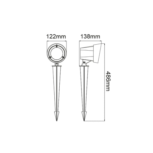 LED COB SPOT LUMINAIRE & SPIKE 19W 1400LM 40° 230V AC 3.000K DARK GREY CRI80 IP65 30.000HRS LG9202G