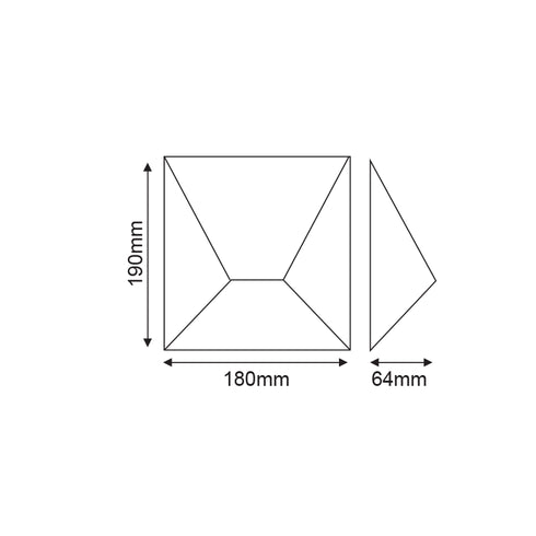 ^LED HP WALL LUMINAIRE 7W 360LM 85° 230V AC 3.000K DARK GREY CRI80 IP54 30.000HRS