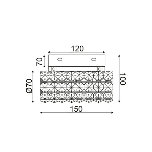 ΕΠΙΤΟΙΧΟ Φ/Σ 1ΧG9 ΚΡΥΣΤΑΛΛΟ+ΧΡΩΜΙΟ ΜΕΤΑΛΛΟ 15Χ10Χ7CM LIANNA LIANNA151W