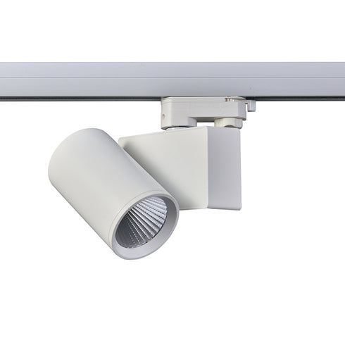 WHITE LED TRACK LUMINAIRE 20W 3000K 3-PHASE 38° 2000LM 230V AC Ra80 LISOR2030W4