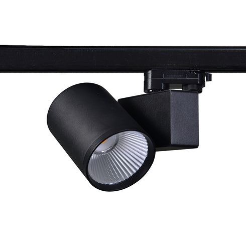 BLACK LED TRACK LUMINAIRE 40W 3000K 3-PHASE 38° 4000LM 230V AC Ra80 LISOR4030B4