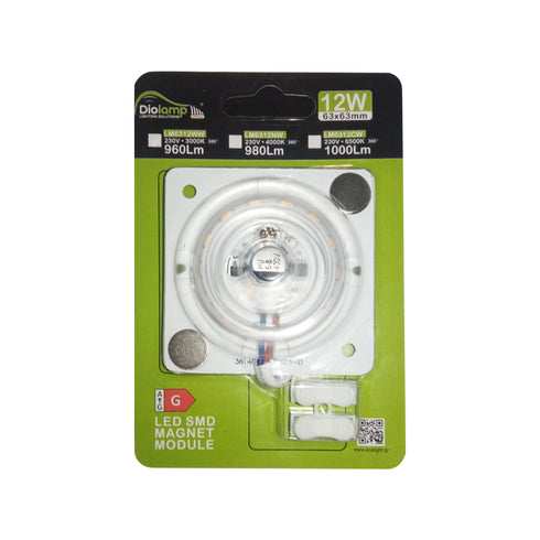 LED SMD MAGNET MODULE 12W 230V AC 960LM 160° 3000K Ra80 LM6312WW