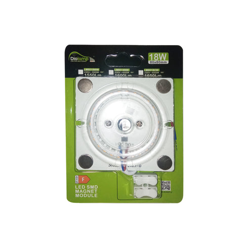 LED SMD MAGNET MODULE 18W 230V AC 1550LM 160° 3000K Ra80 LM8018WW