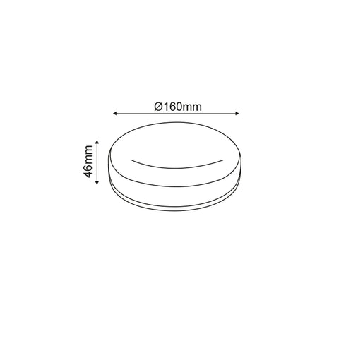 LED PC WHITE CEILING LUMINAIRE 230V AC IP66 12W 1070lm 4000K 180° Ra80 MADA1240