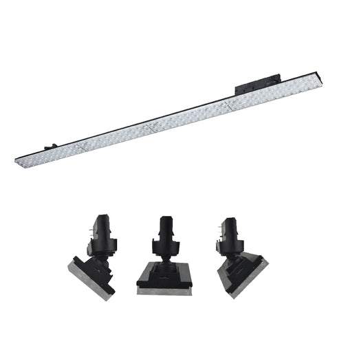 BLACK LED LINEAR MOVABLE TRACK LUMINAIRE 40W 4000K 3-PHASE 90° 5600LM 230V AC Ra90 L1144MM 5YRS MARK4040B4M