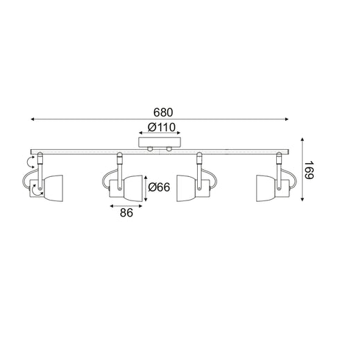 ΕΠΙΤΟΙΧΟ ΚΑΙ ΟΡΟΦΗΣ Φ/Σ 4ΧGU10 ΤΣΙΜΕΝΤΟ+ΜΕΤΑΛΛΟ 68,5Χ11ΧΗ18CM PEPPER MC171154