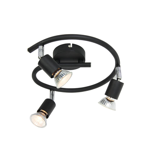 ΣΠΟΤ III ΡΟΖΕΤΑ ΜΑΥΡΟ ΜΑΤ 3 Χ GU10 TRINITY MC634BK3G