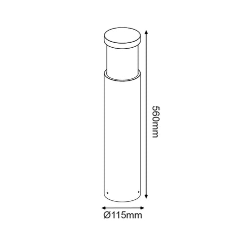 ΦΩΤΙΣΤΙΚΟ ΚΗΠΟΥ 560MM IP65 Ε27 Max.7W ΛΕΥΚΟ ΤΣΙΜΕΝΤΟ & PC ΚΑΛΥΜΜΑ MK031W-560