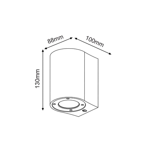 ΣΤΡΟΓΓΥΛΟ ΕΠΙΤΟΙΧΟ ΦΩΤΙΣΤΙΚΟ IP65 GU10 ΚΟΚΚΙΝΟ ΤΣΙΜΕΝΤΟ MK0521RR