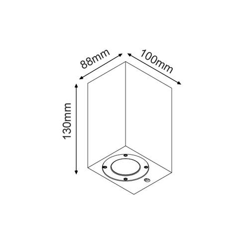 ΤΕΤΡΑΓΩΝΟ ΕΠΙΤΟΙΧΟ ΦΩΤΙΣΤΙΚΟ IP65 GU10 ΛΕΥΚΟ ΤΣΙΜΕΝΤΟ MK0531SW