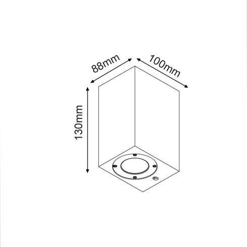 ΤΕΤΡΑΓΩΝΟ ΕΠΙΤΟΙΧΟ ΦΩΤΙΣΤΙΚΟ IP65 GU10 ΜΑΥΡΟ ΤΣΙΜΕΝΤΟ MK0531SB