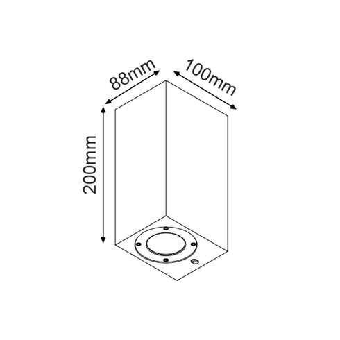 ΤΕΤΡΑΓΩΝΟ ΕΠΙΤΟΙΧΟ ΦΩΤΙΣΤΙΚΟ UP-DOWN IP65 2XGU10 ΛΕΥΚΟ ΤΣΙΜΕΝΤΟ MK0532SW
