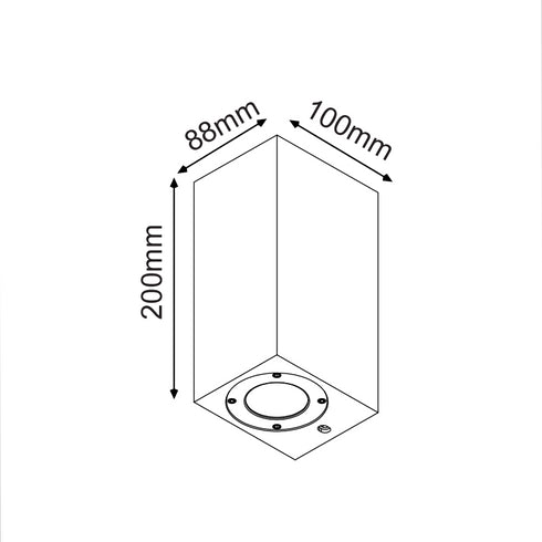 ΤΕΤΡΑΓΩΝΟ ΕΠΙΤΟΙΧΟ ΦΩΤΙΣΤΙΚΟ UP-DOWN IP65 2XGU10 ΜΑΥΡΟ ΤΣΙΜΕΝΤΟ MK0532SB