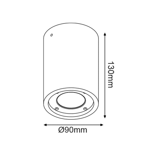 ΣΤΡΟΓΓΥΛΟ ΦΩΤΙΣΤΙΚΟ ΟΡΟΦΗΣ IP65 GU10 ΜΑΥΡΟ ΤΣΙΜΕΝΤΟ MK163130RB