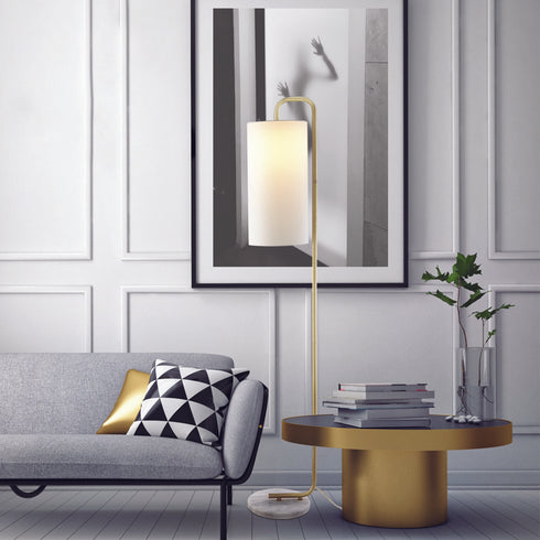 F/S FLOOR 1XE27 OSAKA GOLD MET/CO+WHITE LAMP-MARBLE IP20 26.5X23XH160CM