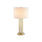 TABLE F/S 1XE27 BELIZE GOLD MET/CO+WHITE LAMP-MARBLE IP20 D35.6XH66CM