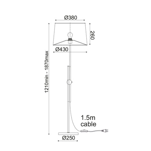 ΕΠΙΔΑΠΕΔΙΟ Φ/Σ 1ΧΕ27 ΜΕΤΑΛ ΟΡΕΙΧΑΛΚΟ+ΛΕΥΚΟ ΑΜΠΑΖΟΥΡ Φ43ΧΗ152CM MALLORCA ML306421FB