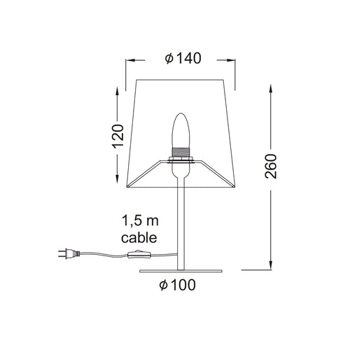 ΠΟΡΤΑΤΙΦ ΥΦΑΣΜΑ ΜΑΥΡΟ 1X40W E14 H28CM ARIOSO MT3000B